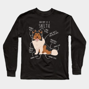 Sheltie Shetland Sheepdog Anatomy Long Sleeve T-Shirt